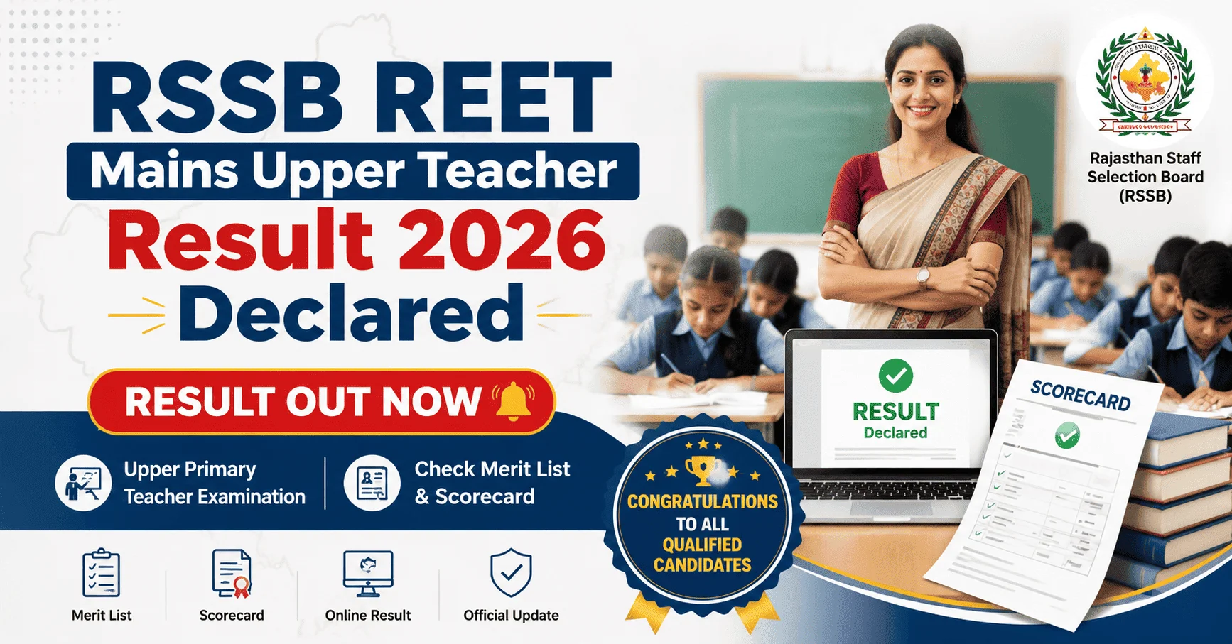 RSSB REET Mains Upper Teacher Result 2026 Declared